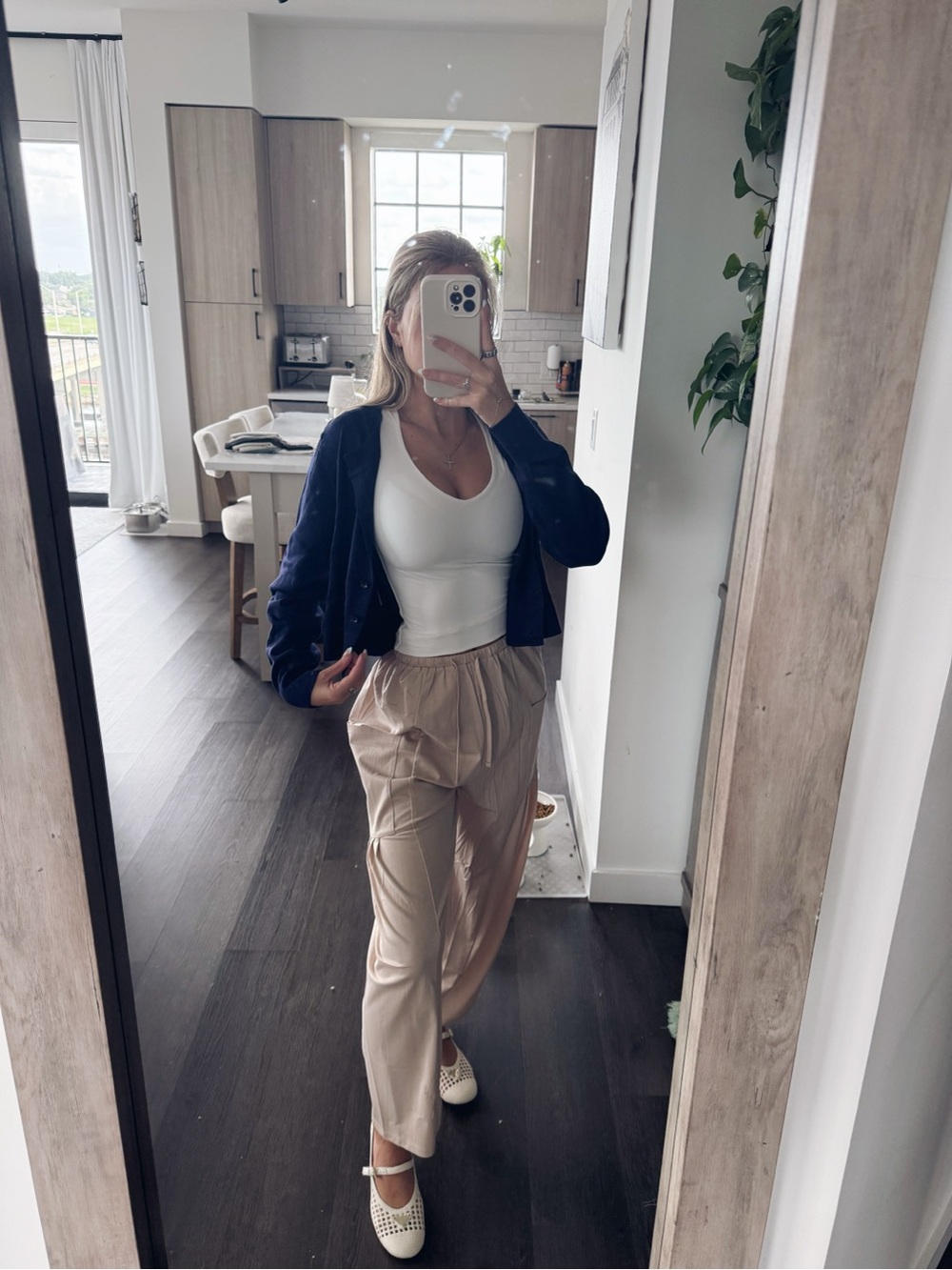 SHEIN Navy Button-Up Cardigan (Size Medium)